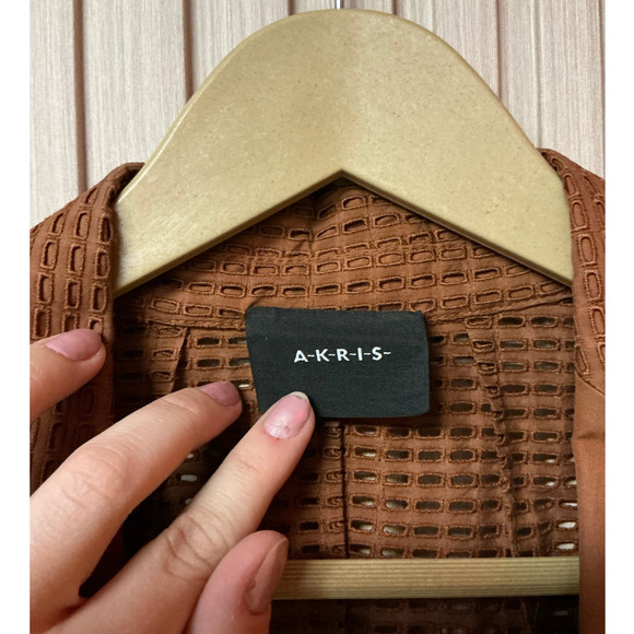 Akris Perforated Blazer Jacket Brown Women’s Size 6 / 38 FR - Picture 3 of 6